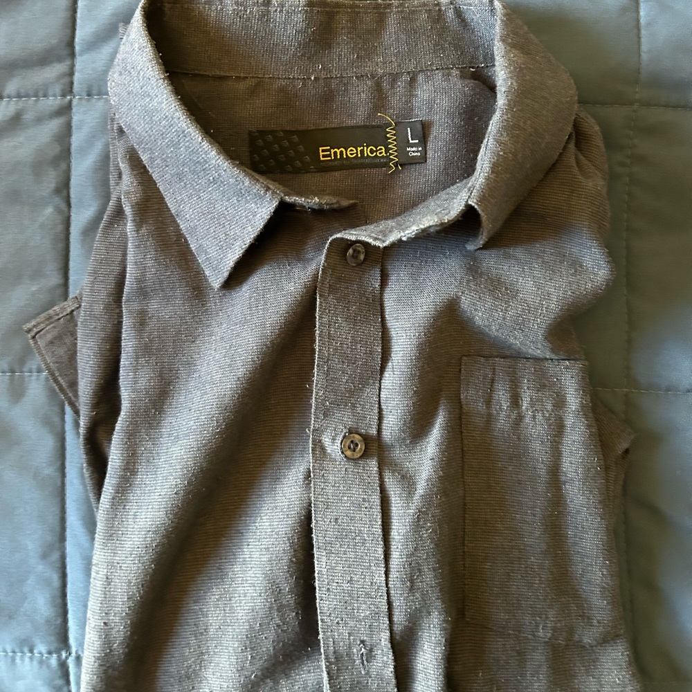 Emerica button down long sleeve, mens L
